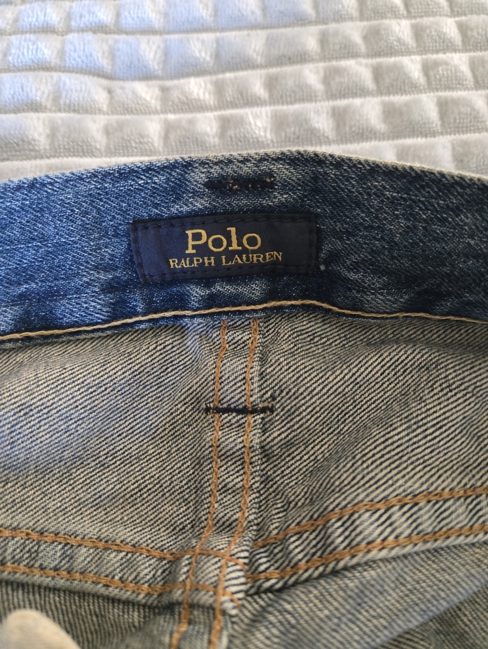 Ralph Lauren Light Blue Straight Jeans with Embroidered Patches - Picture 3 of 4